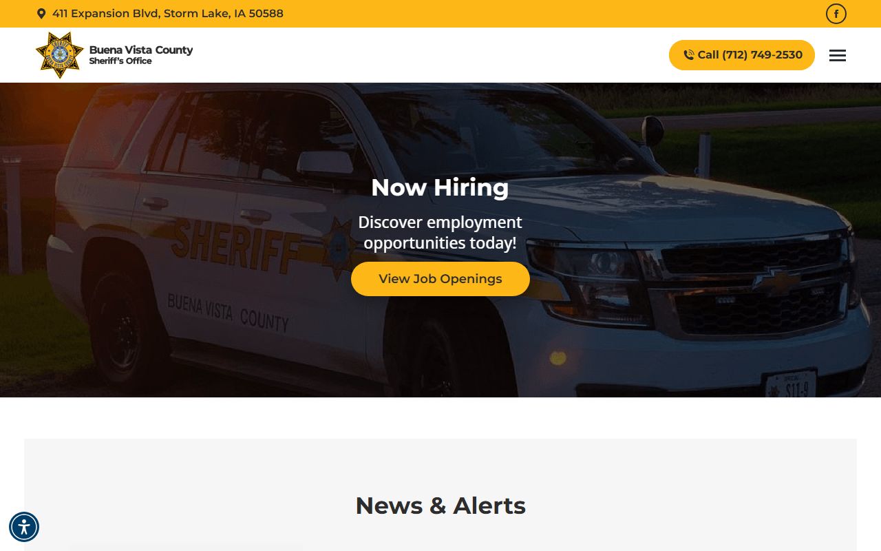 Buena Vista County inmate population sheriff office source